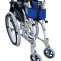 Blue Folded Foldable Backrest Lightweight Wheelchair Side