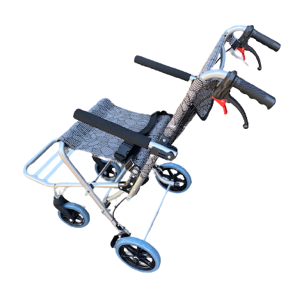 Foldable and Lightweight Manual Transit Chair Backside View Foldable and Lightweight Manual Transit Chair Backside View