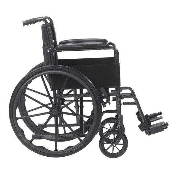 Lightweight High Back Steel Manual Wheelchair Sideview Lightweight High Back Steel Manual Wheelchair Sideview