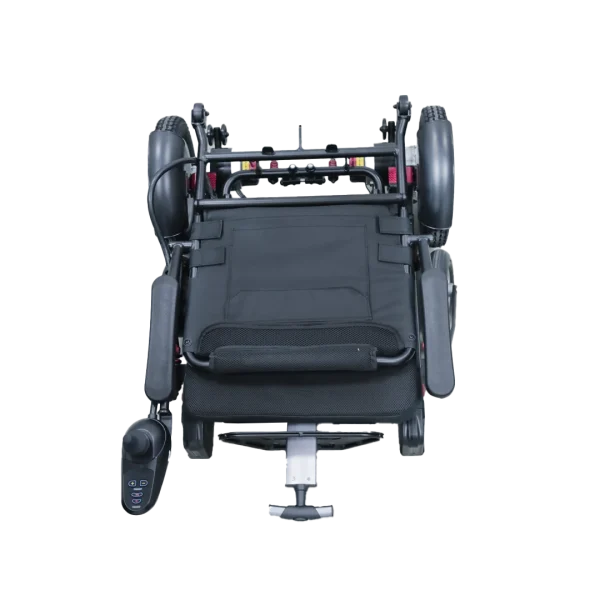Lightweight and Portable Folded Electric Wheelchair Backview Lightweight and Portable Folded Electric Wheelchair Backview