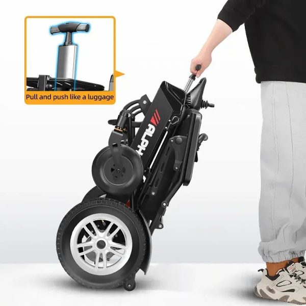 Person With Lightweight and Portable Folding Electric Wheelchair Person With Lightweight and Portable Folding Electric Wheelchair