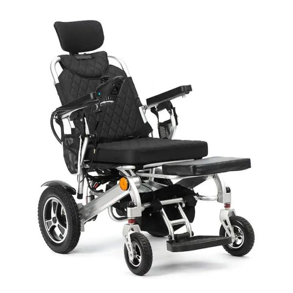 Portable Reclining Wheelchair With Leg Rest Sideview Portable Reclining Wheelchair With Leg Rest Sideview