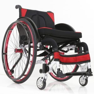 Red Lightweight Aluminium Leisure Sport Wheelchair