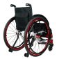 Red Lightweight Aluminium Leisure Sport Wheelchair Backview