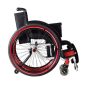 Red Lightweight Aluminium Leisure Sport Wheelchair Leftside View